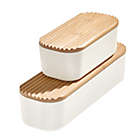 Alternate image 4 for Squared Away&trade; Large Storage Bin with Bamboo Lid in White