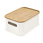 Alternate image 0 for Squared Away&trade; Medium Stacking Storage Bin with Bamboo Lid in White