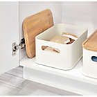 Alternate image 1 for Squared Away&trade; Medium Stacking Storage Bin with Bamboo Lid in White