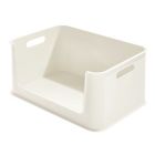Alternate image 4 for Squared Away&trade; Open-Front Stacking Storage Bin in White