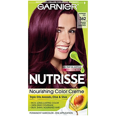 Garnier&reg; Nutrisse Nourishing Hair Color Cr&egrave;me in 362 Darkest Berry Burgundy. View a larger version of this product image.