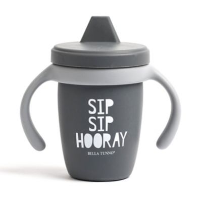 Bella Tunno&trade; Sip Sip Hooray Happy Sippy Cup in Grey