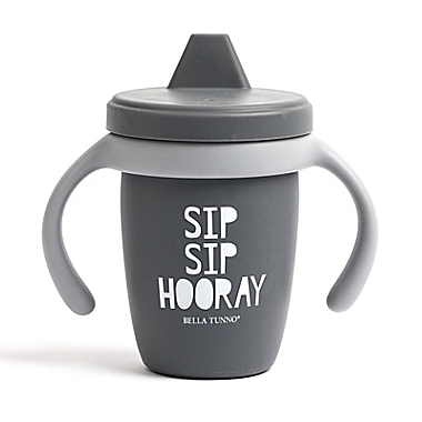 Bella Tunno&trade; Sip Sip Hooray Happy Sippy Cup in Grey. View a larger version of this product image.