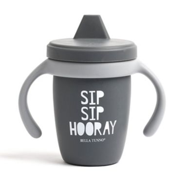 Bella Tunno&trade; Sip Sip Hooray Happy Sippy Cup in Grey. View a larger version of this product image.