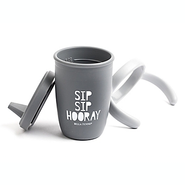 Bella Tunno&trade; Sip Sip Hooray Happy Sippy Cup in Grey. View a larger version of this product image.