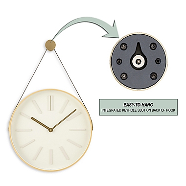 Studio 3B&trade; 20-Inch Round Hanging Wall Clock in Natural Wood. View a larger version of this product image.