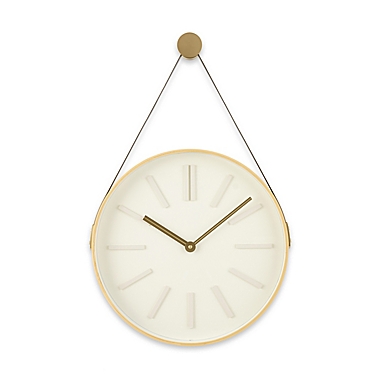 Studio 3B&trade; 20-Inch Round Hanging Wall Clock in Natural Wood. View a larger version of this product image.
