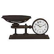 Ridge Road D&eacute;cor Vintage-Style Iron Scale Table Clock in Antique Black