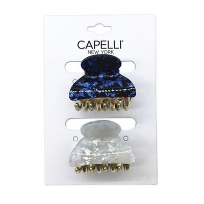 Capelli&reg; New York 2-Pack Claw Clips in Blue Metallic