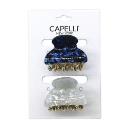 Capelli® New York 2-Pack Claw Clips in Blue Metallic