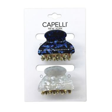 Capelli&reg; New York 2-Pack Claw Clips in Blue Metallic. View a larger version of this product image.