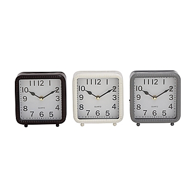Ridge Road D&eacute;cor Metal Square Traditional Clocks (Set of 3). View a larger version of this product image.