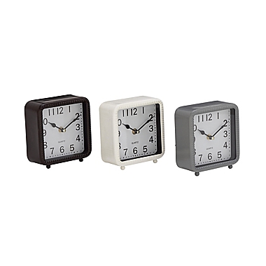 Ridge Road D&eacute;cor Metal Square Traditional Clocks (Set of 3). View a larger version of this product image.