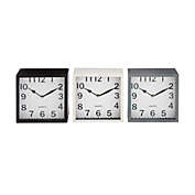 Ridge Road D&eacute;cor 8-Inch x 8-Inch Square Multicolored Metal Table Clocks