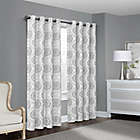 Alternate image 1 for Quinn Medallion 95-Inch Grommet 100% Blackout Window Curtain Panel in Charcoal (Single)