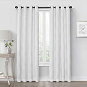 Quinn Medallion 63-Inch Grommet 100% Blackout Window Curtain Panel in White (Single)