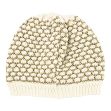 Newborn Flower Knit Beanie in Ivory. View a larger version of this product image.