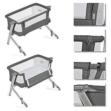 Dream On Me Skylar Bassinet and Bedside Sleeper in Grey. View a larger version of this product image.