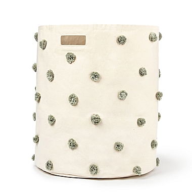 Pehr Pom-Pom Canvas Hamper in Sage. View a larger version of this product image.