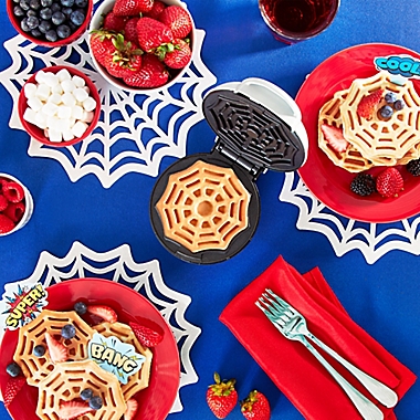 Dash&reg; Spiderweb Mini Waffle Maker in White. View a larger version of this product image.