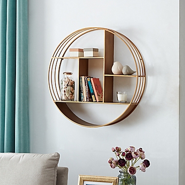 FirsTime &amp; Co. Brooklyn Circular Shelf in Gold. View a larger version of this product image.