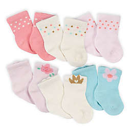 Gerber® Size 0-3M 6-Pack Princess Wiggle-Proof Crew Socks in Pink