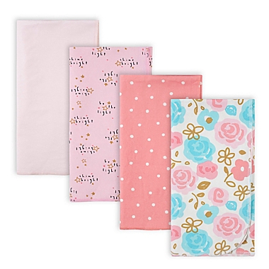 Gerber&reg; 4-Pack Princess Flannel Receiving Blankets in Pink. View a larger version of this product image.