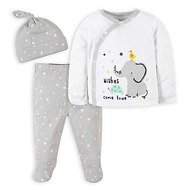 Gerber&reg; Newborn 3-Piece Animals Take-Me-Home Set in Grey/White. View a larger version of this product image.