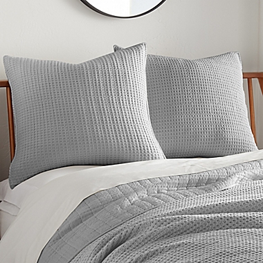 Levtex Home Mills Waffle European Pillow Sham in Grey (Set of 2). View a larger version of this product image.