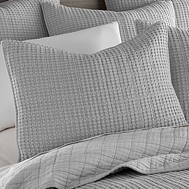 Levtex Home Mills Waffle 3-Piece Full/Queen Quilt Set in Grey. View a larger version of this product image.
