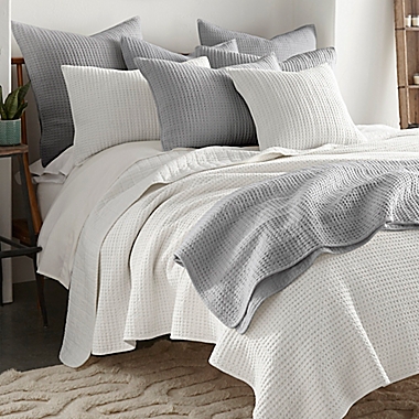Levtex Home Mills Waffle 3-Piece King Quilt Set in Grey. View a larger version of this product image.
