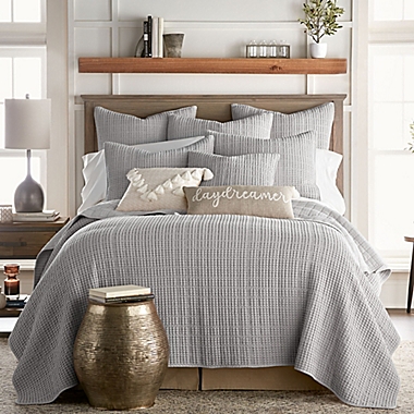 Levtex Home Mills Waffle 3-Piece Full/Queen Quilt Set in Grey. View a larger version of this product image.