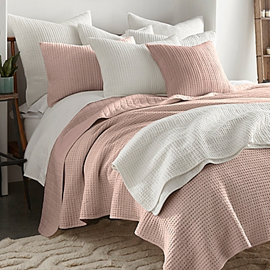 Levtex Home Mills Waffle 3-Piece Full/Queen Quilt Set in Blush. View a larger version of this product image.
