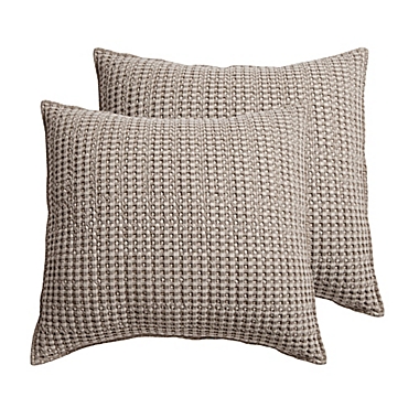 Levtex Home Mills Waffle European Pillow Sham in Taupe (Set of 2). View a larger version of this product image.