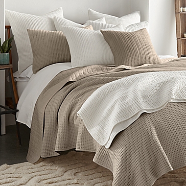 Levtex Home Mills Waffle 3-Piece King Quilt Set in Taupe. View a larger version of this product image.
