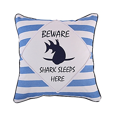 Levtex Home Torri Beware Square Throw Pillow in Blue/White. View a larger version of this product image.