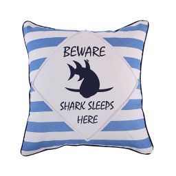 Levtex Home Torri Beware Square Throw Pillow in Blue/White