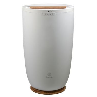 Haven&trade; Towel Warmer in White/Wood. View a larger version of this product image.