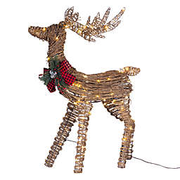 Bee & Willow™  50-Inch LED Rattan Feeding Deer Yard Decor in Natural