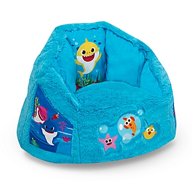 Delta Children&reg; Nickelodeon Baby Shark Cozee Fluffy Chair in Blue. View a larger version of this product image.
