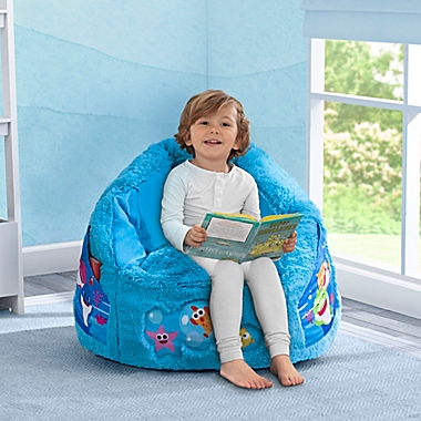 Delta Children&reg; Nickelodeon Baby Shark Cozee Fluffy Chair in Blue. View a larger version of this product image.