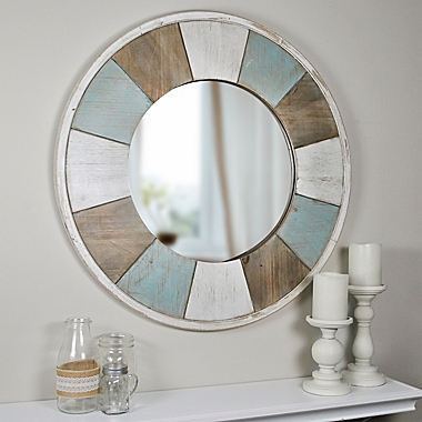 FirsTime &amp; Co.&reg; Farmhouse Cottage Timbers Wall Mirror in Teal/Whitewash. View a larger version of this product image.