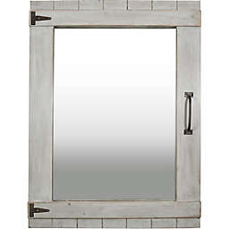 FirsTime & Co.® 32-Inch x 24-Inch Weathered Farmhouse Barn Door Wall Mirror in Rustic White