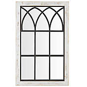 FirsTime &amp; Co. 24-Inch x 37.5-Inch Vista Rectangular Arched Window Wall Mirror in White