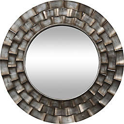 FirsTime & Co. 31.5-Inch Julissa Round Modern Metal Wall Mirror in Gradient Grey