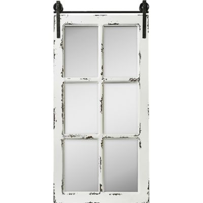 FirsTime &amp; Co. 17-Inch x 376-Inch Saddlebrook Rectangular Farmhouse Window Wall Mirror in White
