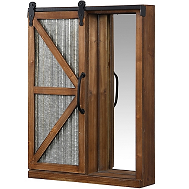 FirsTime &amp; Co.&reg; Winona Farmhouse Barn Cabinet Mirror in Rustic Aged Brown. View a larger version of this product image.