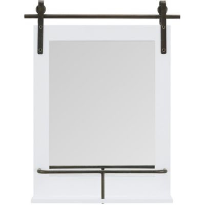 FirsTime &amp; Co.&reg; Ingram 25-Inch x 20-Inch Barn Door Wall Mirror with Shelf in White