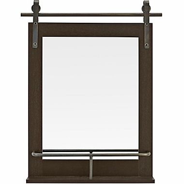 FirsTime &amp; Co.&reg; Ingram 25-Inch x 20-Inch Barn Door Wall Mirror with Shelf in Espresso. View a larger version of this product image.