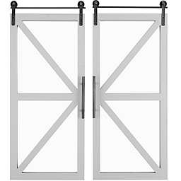 FirsTime & Co.® 34-Inch x 14-Inch Carriage Barn Door Wall Mirrors in Grey (Set of 2)